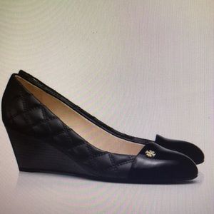 Tory Burch Claremont Quilted Wedge pump. Offer.
